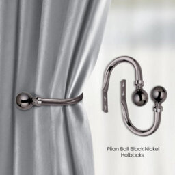 Ameha Plain Metal Hold Back 10Cm Luxury Window Curtains 2X Black Nickel Wall Tie Backs Holder Hooks - thumbnail 3