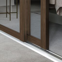 Spacepro Shaker 1 Panel Mirrored Carini Walnut Effect Framed Sliding Wardrobe Door Set Of 2 (H)2220mm (W)1449mm - thumbnail 2