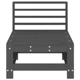 Berkfield Garden Middle Sofa Grey Solid Wood Pine - thumbnail 3