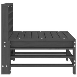 Berkfield Garden Middle Sofa Grey Solid Wood Pine - thumbnail 4