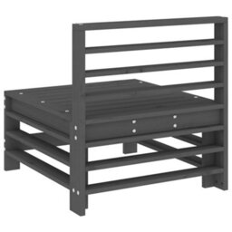 Berkfield Garden Middle Sofa Grey Solid Wood Pine - thumbnail 5