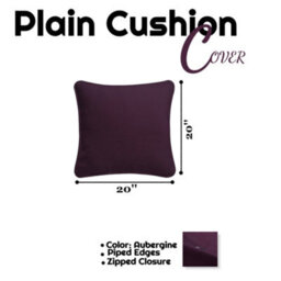 Chilimilii Cushion Covers 100% Cotton Plain Dyed Zip Pipe Edge Home Sofa Decor (50X50 Cm) - thumbnail 1
