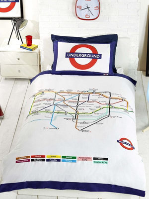 London Underground Tube Map Single Duvet Cover And Pillowcase Set - image 1