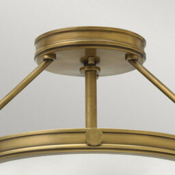 Luminosa Lighting Elstead Collier 3 Light Small Semi Flush Ceiling Light Brass, E14 - thumbnail 2