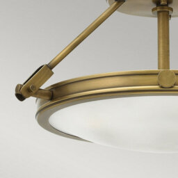 Luminosa Lighting Elstead Collier 3 Light Small Semi Flush Ceiling Light Brass, E14 - thumbnail 4