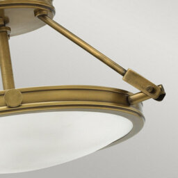 Luminosa Lighting Elstead Collier 3 Light Small Semi Flush Ceiling Light Brass, E14 - thumbnail 3
