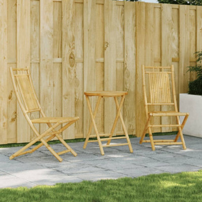 Berkfield 3 Piece Bistro Set Bamboo - image 1