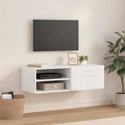 Walplus Tv Cabinet With Drawer White 100.5 X 39 X 30 Cm Engineered Wood - image 1