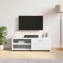 Walplus Tv Cabinet With Drawer White 100.5 X 39 X 30 Cm Engineered Wood - thumbnail 4