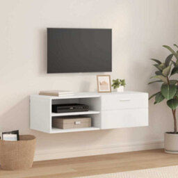 Walplus Tv Cabinet With Drawer White 100.5 X 39 X 30 Cm Engineered Wood - thumbnail 1