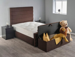 Divan Base Direct Callisto Ottoman Storage Box 4Ft6 Double - Linoso Chocolate - thumbnail 4