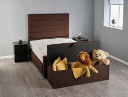 Divan Base Direct Callisto Ottoman Storage Box 4Ft6 Double - Linoso Chocolate - thumbnail 7