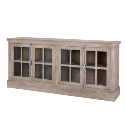 Haldon Collection 4 Door Glazed Sideboard Dining Room Storage Unit - image 1