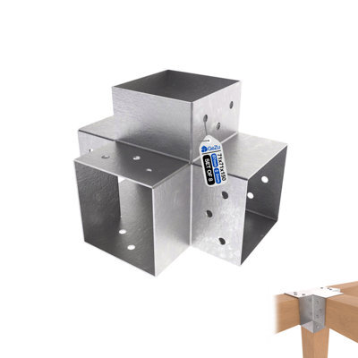 Gezu Impex Heavy Duty Hot Dip Galvanised Post Connector X Shape - Pergola 4 Way Corner Connector - 71 X 71 mm (Pack Of 8) - image 1