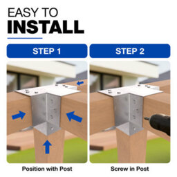 Gezu Impex Heavy Duty Hot Dip Galvanised Post Connector X Shape - Pergola 4 Way Corner Connector - 71 X 71 mm (Pack Of 8) - thumbnail 3