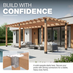 Gezu Impex Heavy Duty Hot Dip Galvanised Post Connector X Shape - Pergola 4 Way Corner Connector - 71 X 71 mm (Pack Of 8) - thumbnail 5