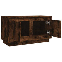 Berkfield Durable Tv Cabinet Smoked Oak 80X35X45 Cm Engineered Wood - thumbnail 7