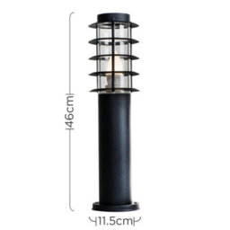 Valuelights Wharf Modern Black Stainless Steel Outdoor Wired Ip44 Garden Post Light - thumbnail 5