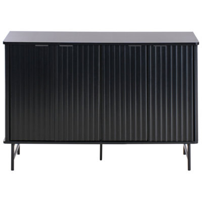 Wyld and Coco Novahome Sideboard Black Mdf, 4-Door Modern Minimalist Sideboard W120 X D40 X H80Cm - image 1