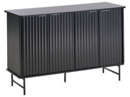 Wyld and Coco Novahome Sideboard Black Mdf, 4-Door Modern Minimalist Sideboard W120 X D40 X H80Cm - thumbnail 3