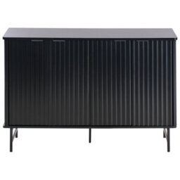 Wyld and Coco Novahome Sideboard Black Mdf, 4-Door Modern Minimalist Sideboard W120 X D40 X H80Cm - thumbnail 1