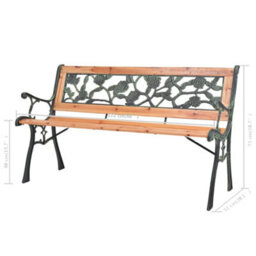 Walplus Garden Bench 122 Cm Wooden Seater Outdoor Furniture - thumbnail 7