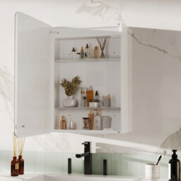 Living And Home Led Wall Bathroom Mirror Cabinet Lighting Adjustable Shelves Storage Cupboard With Shaver Socket - thumbnail 2