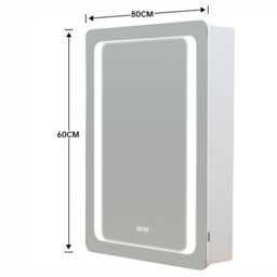 Living And Home Led Wall Bathroom Mirror Cabinet Lighting Adjustable Shelves Storage Cupboard With Shaver Socket - thumbnail 6
