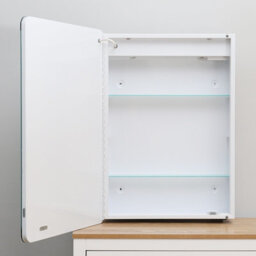 Living And Home Led Wall Bathroom Mirror Cabinet Lighting Adjustable Shelves Storage Cupboard With Shaver Socket - thumbnail 4