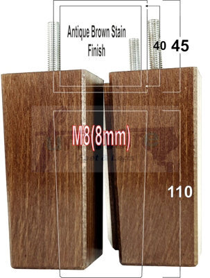 L&F 4X Replacement Furniture Legs Solid Wood 110mm High Sofas Chairs Settee Cabinets Legs M8 Tsp2055 - image 1