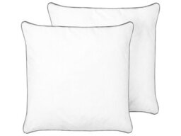 Wyld And Coco Japara Cotton Pillows 2 Pack White 80 X 80 Cm High Loft With Satin Piping - thumbnail 3