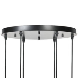 Wyld And Coco Brightnest 6-Light Pendant Lamp - Transparent Glass Shades, Black Iron Finish - thumbnail 7