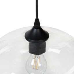 Wyld And Coco Brightnest 6-Light Pendant Lamp - Transparent Glass Shades, Black Iron Finish - thumbnail 5