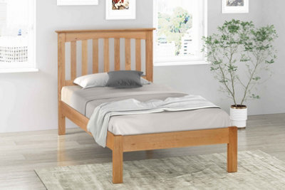 Save On Goods UK 3Ft Single Real Oak,solid,strong,wood Bed Frame.low Foot End Wooden Bedstead - image 1