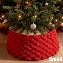 Amorly Red Faux Fur Christmas Tree Collar, Soft Plush Small Ring For Artificial Trees, Boho Style Holiday Home Christmas Decor - thumbnail 2