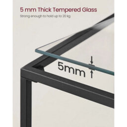 Console Table Tempered Glass Table Modern Sofa Or Entryway Table Black - thumbnail 3