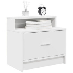 Berkfield Bedside Cabinets With Drawer 2 Pcs White 51X31X47 Cm - thumbnail 1
