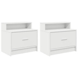 Berkfield Bedside Cabinets With Drawer 2 Pcs White 51X31X47 Cm - thumbnail 2