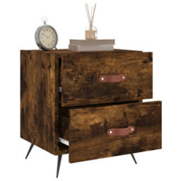 Berkfield Bedside Cabinets 2 Pcs Smoked Oak 40X35X47.5 Cm Engineered Wood - thumbnail 3