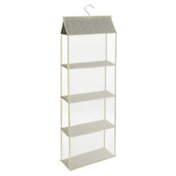 Living And Home 4 Tiers Beige Hanging Handbag Purse Storage Closet Organizer 120Cm (H) - thumbnail 2