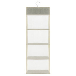Living And Home 4 Tiers Beige Hanging Handbag Purse Storage Closet Organizer 120Cm (H) - thumbnail 3