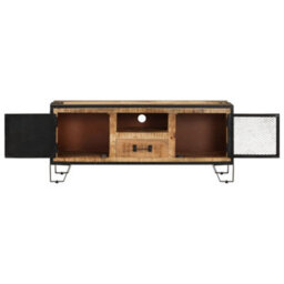 Berkfield Tv Cabinet 110X31X46 Cm Rough Mango Wood - thumbnail 5
