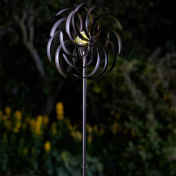 Spiro Garden Wind Spinner With Solar Powered Crackle Globe - Outdoor Garden Decoration With Multicoloured Led Light - H130Cm - thumbnail 3