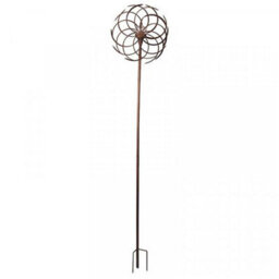Spiro Garden Wind Spinner With Solar Powered Crackle Globe - Outdoor Garden Decoration With Multicoloured Led Light - H130Cm - thumbnail 6