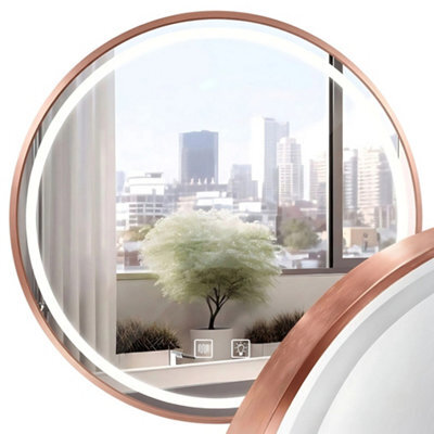 Mirror Rea Led P11398 mmj Brush Copper 90Cm, Round - image 1
