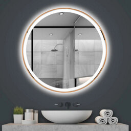 Mirror Rea Led P11398 mmj Brush Copper 90Cm, Round - thumbnail 2