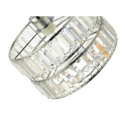 Happy Homewares Designer Double Tier Easy Fit Pendant Shade With Rows Of Clear Acrylic Prisms - thumbnail 4