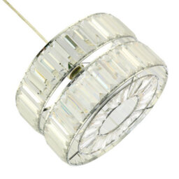 Happy Homewares Designer Double Tier Easy Fit Pendant Shade With Rows Of Clear Acrylic Prisms - thumbnail 5