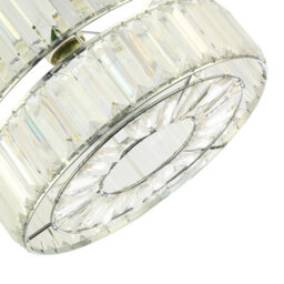 Happy Homewares Designer Double Tier Easy Fit Pendant Shade With Rows Of Clear Acrylic Prisms - thumbnail 3