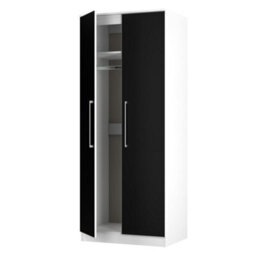 Gloucester Double Wardrobe In Black Gloss & White Matt (Ready Assembled) - thumbnail 5